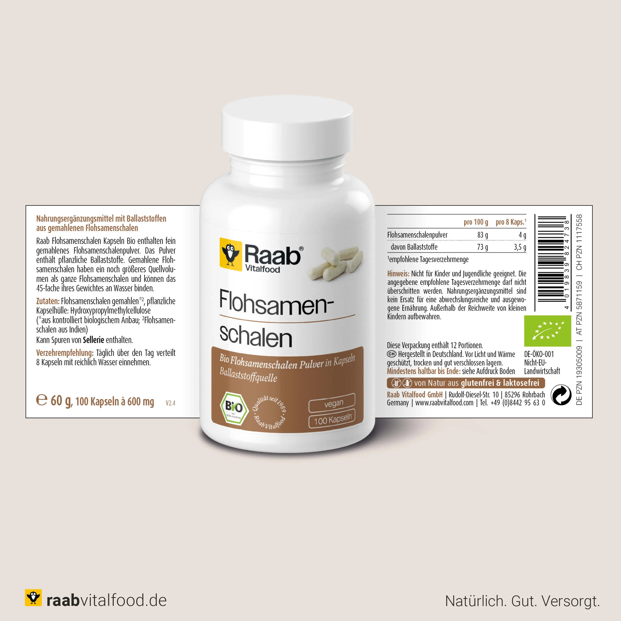 Bio Flohsamenschalen Kapseln - Image 2