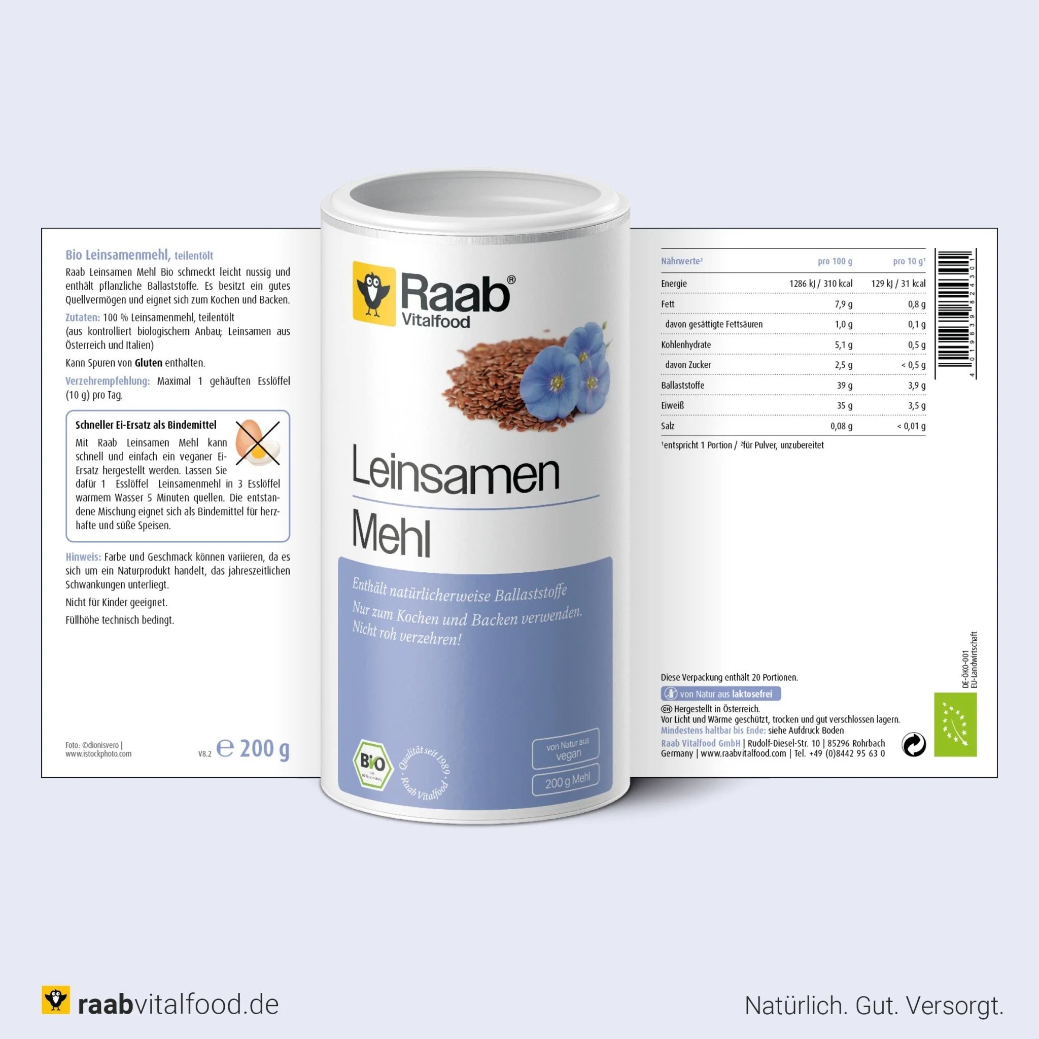Bio Leinsamen Mehl Pulver - Image 2