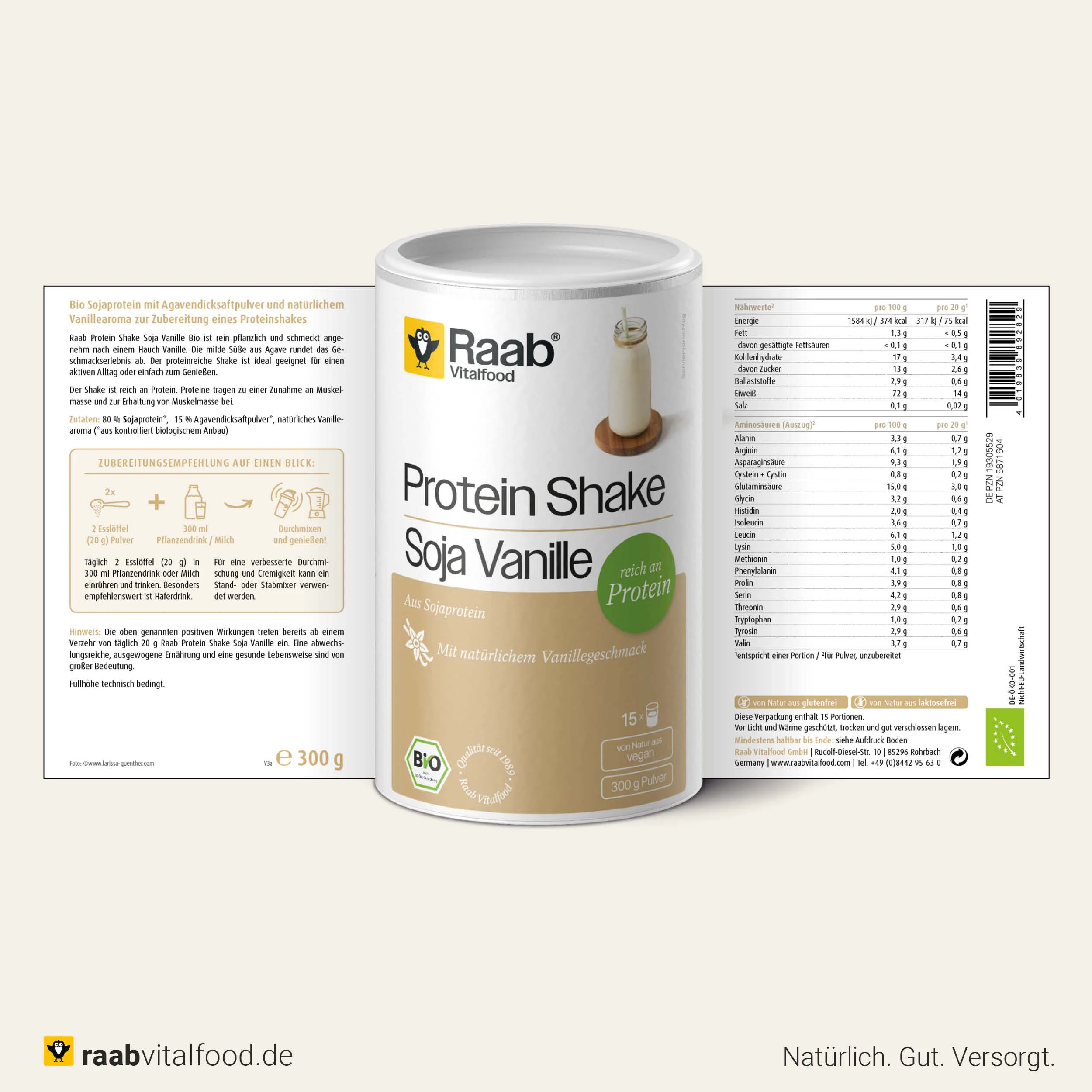 Bio Protein Shake Soja Vanille Pulver - Image 2