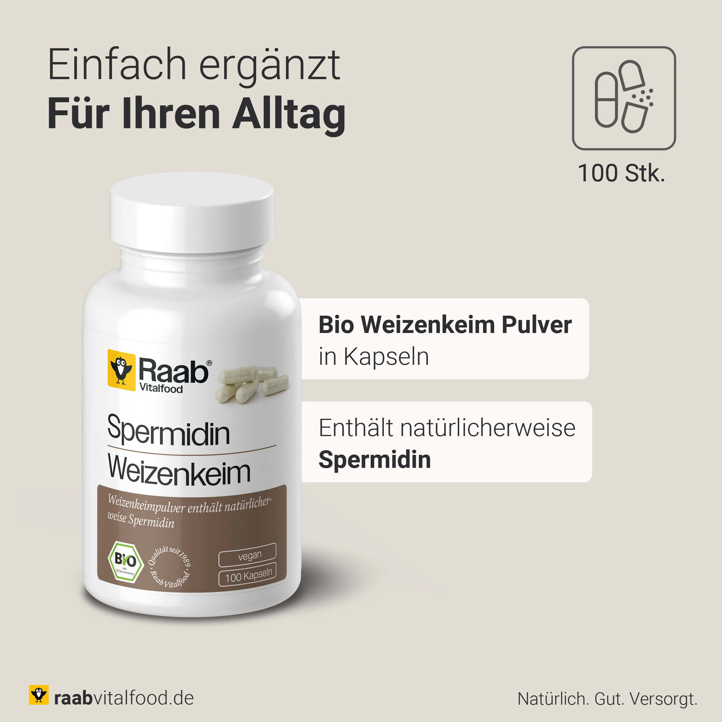 Bio Spermidin Weizenkeim Kapseln - Image 2